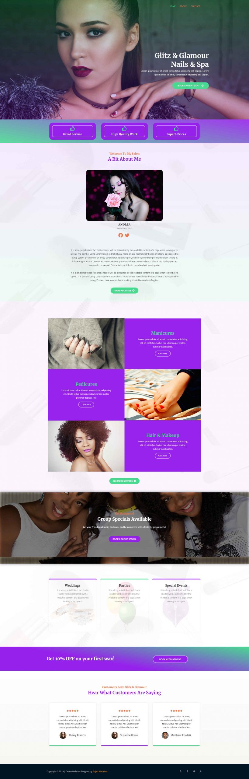 Glitz & Glamour Nails & Spa Bajan Websites Glitz & Glamour Demo Website