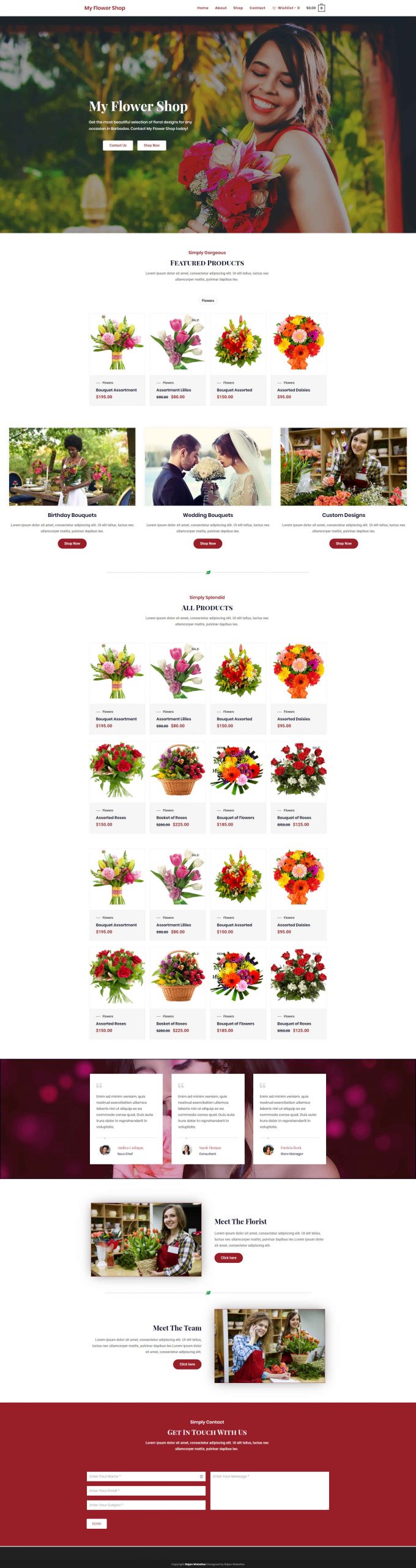 My Flower Shop - demo.bajanwebsites